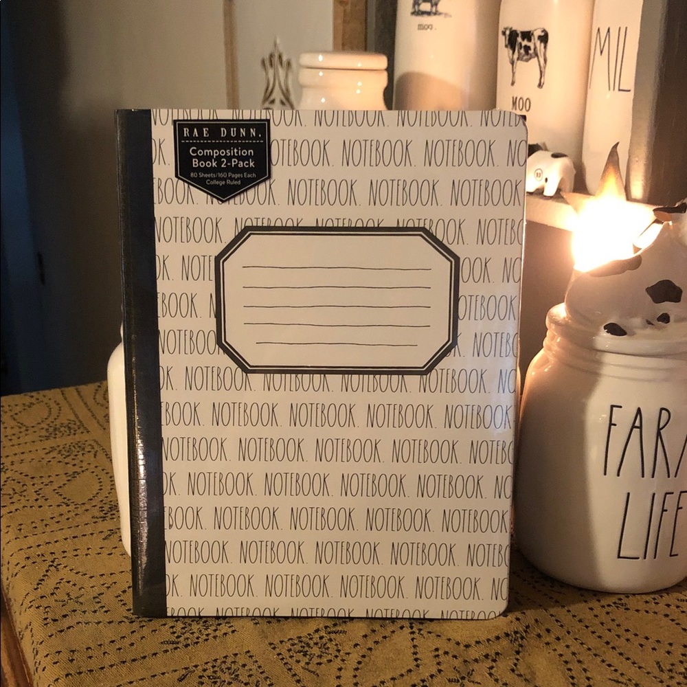 Rae Dunn NOTEBOOK/TAKE NOTE Composition Notebook Set of 2